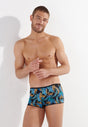 Front view of a men model wearing HO blue print  Trunk