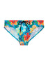 Front cutout view of HO turquoise print  Swim Mini Briefs