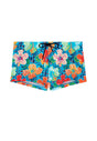 Front cutout view of HO turquoise print  Swim Shorts