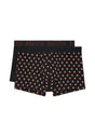Front cutout view of HO black/black print cotton Boxer Briefs 2p