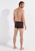 General view of a men model wearing HO black/black print cotton Boxer Briefs 2p