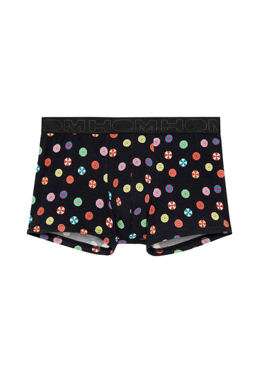 Front cutout view of HO black print modal/viscose/tencel Boxer Briefs