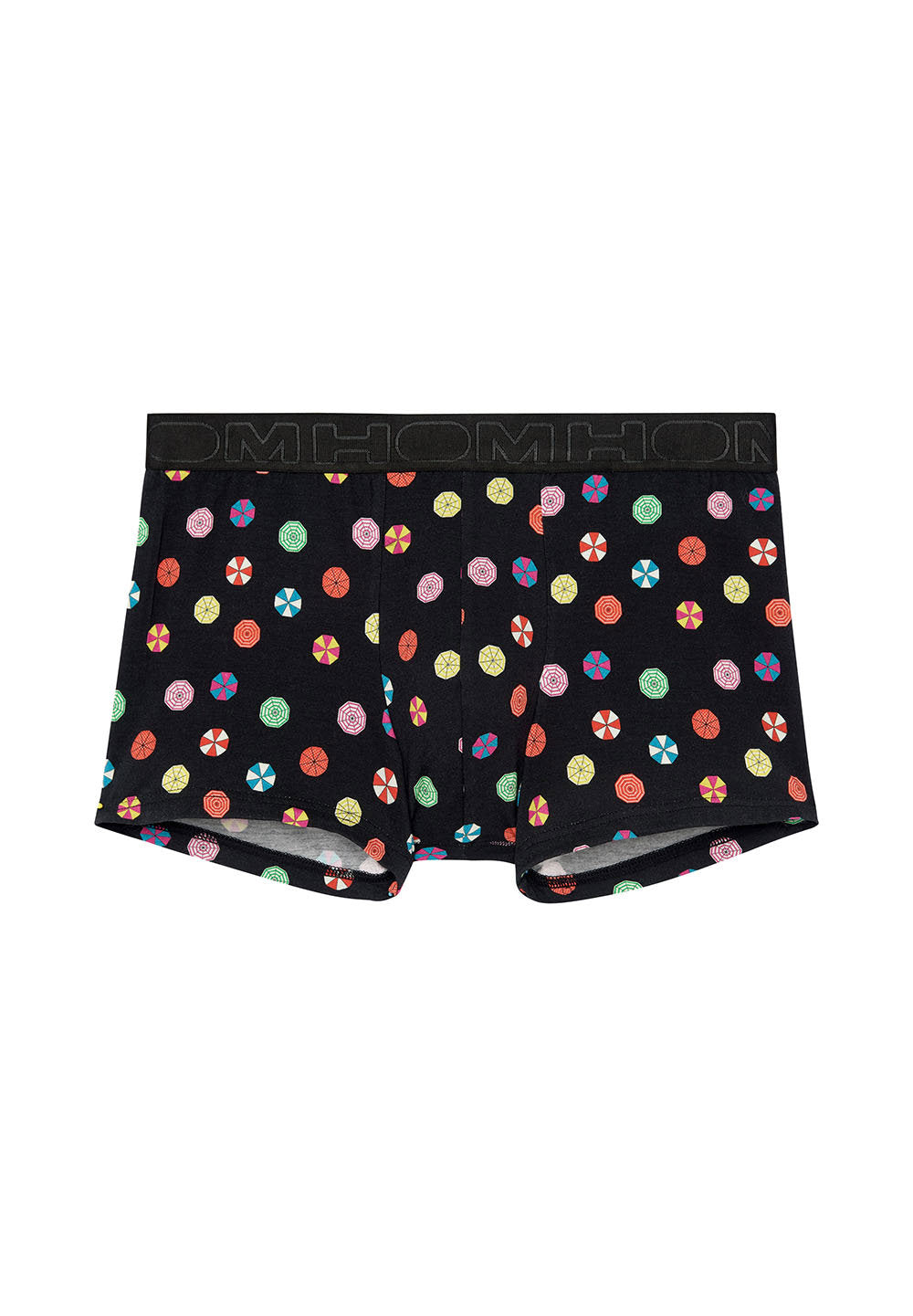 Front cutout view of HO black print modal/viscose/tencel Boxer Briefs
