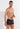 Front view of a men model wearing HO black print modal/viscose/tencel Boxer Briefs