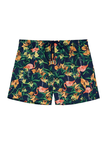 Front cutout view of HO navy print  Beach Boxer