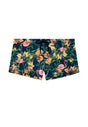 Front cutout view of HO navy print  Swim Shorts