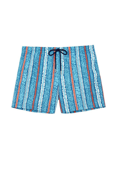 Front cutout view of HO turquoise print  Beach Boxer