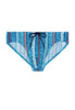 Front cutout view of HO turquoise print  Swim Mini Briefs