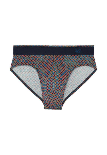 Front cutout view of HO navy print cotton Comfort Briefs