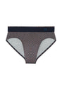 Front cutout view of HO navy print cotton Comfort Briefs