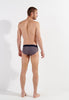 General view of a men model wearing HO navy print cotton Comfort Briefs