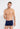 Front view of a men model wearing HO navy/navy stripes cotton Boxer Briefs 2p
