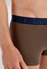 General view of a men model wearing HO navy/navy stripes cotton Boxer Briefs 2p