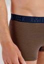 General view of a men model wearing HO navy/navy stripes cotton Boxer Briefs 2p