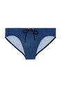 Front cutout view of HO navy print  Swim Mini Briefs