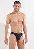 Front view of a men model wearing HO black  G-String