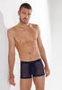 Front view of a men model wearing HO navy  Boxer Briefs