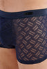 Close-up view of a men model wearing HO navy  Boxer Briefs