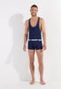 Full-body view of a men model wearing HO navy  Rowing