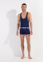 Full-body view of a men model wearing HO navy  Rowing