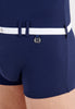 Close-up view of a men model wearing HO navy  Rowing