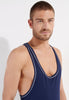 General view of a men model wearing HO navy  Rowing