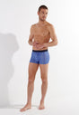 General view of a men model wearing HO blue print  Boxer Briefs HO1