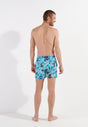 General view of a men model wearing HO blue print  Beach Boxer