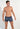 Front view of a men model wearing HO navy print  Boxer Briefs
