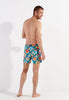 General view of a men model wearing HO turquoise print  Beach Boxer