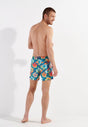 General view of a men model wearing HO turquoise print  Beach Boxer