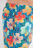 Close-up view of a men model wearing HO turquoise print  Beach Boxer