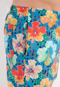 Close-up view of a men model wearing HO turquoise print  Beach Boxer