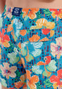 General view of a men model wearing HO turquoise print  Beach Boxer