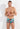 Front view of a men model wearing HO turquoise print  Swim Shorts
