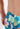 Close-up view of a men model wearing HO turquoise print  Swim Shorts