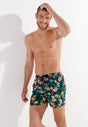 Front view of a men model wearing HO navy print  Beach Boxer