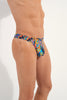 Front view of a men model wearing HO multico print  G-String