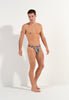 General view of a men model wearing HO multico print  G-String
