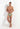 Full-body view of a men model wearing HO orange print  Swim Shorts