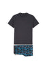 Front cutout view of HO dark grey print cotton Short Sleepwear