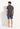 General view of a men model wearing HO dark grey print cotton Short Sleepwear