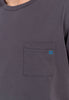 Close-up view of a men model wearing HO dark grey print cotton Short Sleepwear