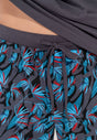 General view of a men model wearing HO dark grey print cotton Short Sleepwear