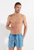 Front view of a men model wearing HO turquoise print  Beach Boxer
