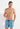Front view of a men model wearing HO turquoise print  Beach Boxer