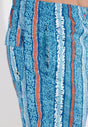 Close-up view of a men model wearing HO turquoise print  Beach Boxer