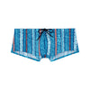 Front cutout view of HO turquoise print  Swim Trunk
