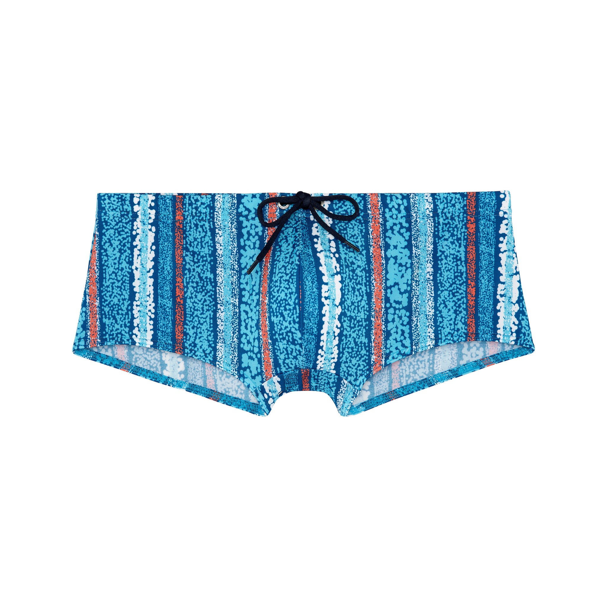 Front cutout view of HO turquoise print  Swim Trunk