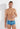 Front view of a men model wearing HO turquoise print  Swim Trunk